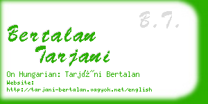 bertalan tarjani business card